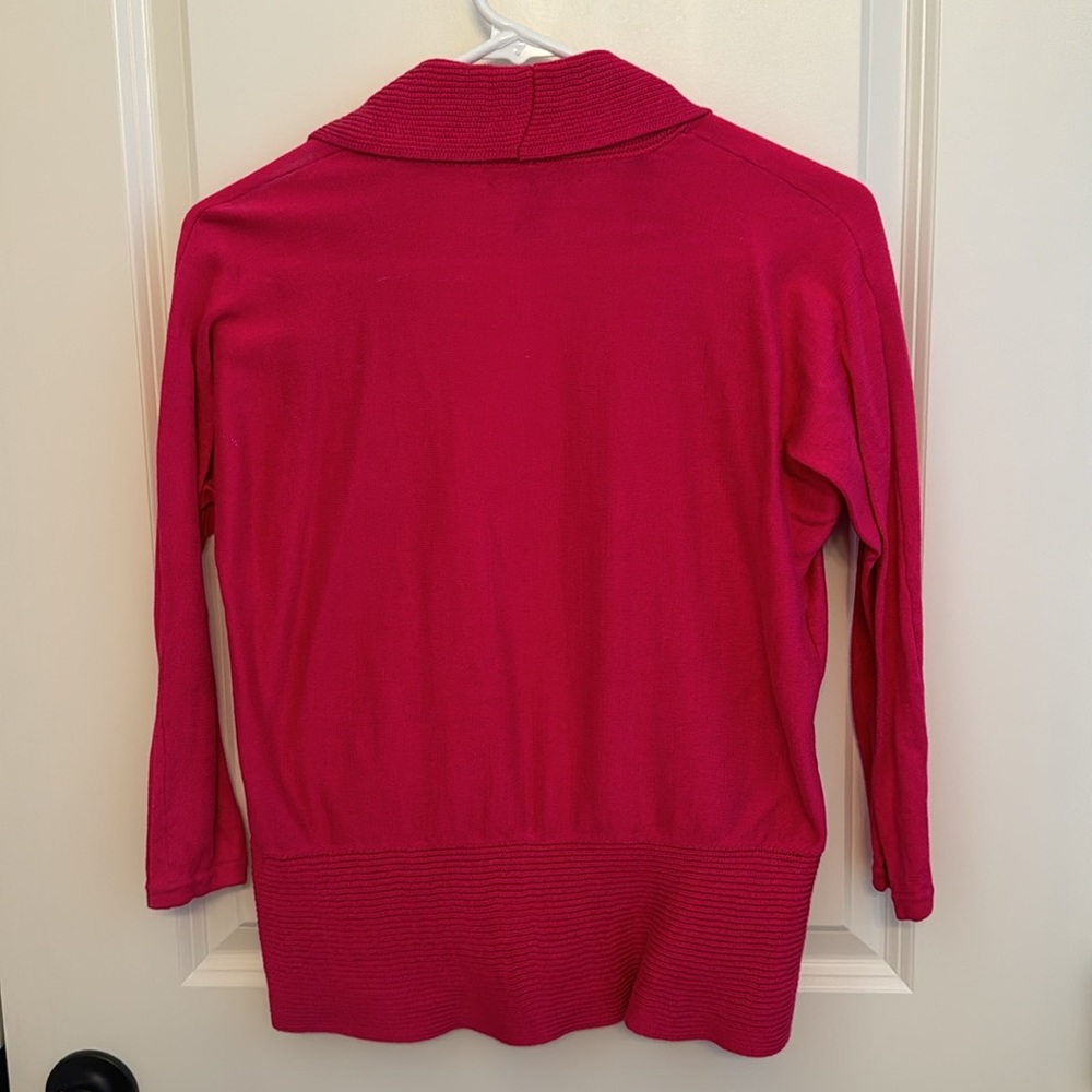 Lauren Ralph Lauren fushia cardigan sweater - Picture 2 of 4